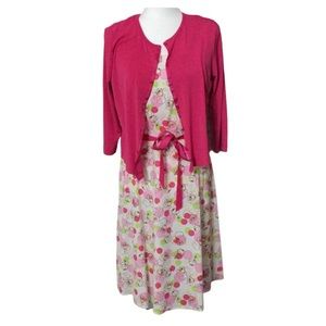 [Sheri Martin] Pink Floral & Polka Dot Dress